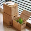 PP Rattan Basket Washable Snack Organizer Box Toys Bathroom Handmade Bakul