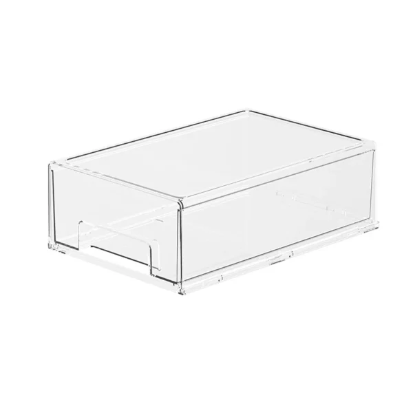 Multi Purpose Clear Drawer Storage Box Stackable Front Open Organizer for Wardrobe Clothes Fridge Food Medicine Home Kitchen Storage