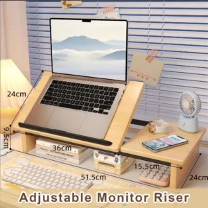 cn-11134207-820l4-mpj076me1ez2f6.webp Wooden Laptop Stand Desktop Riser 5 Level Adjustable Height Screen Holder