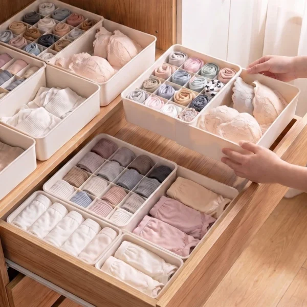 cn-11134207-820l4-mr74lsz8q3gg1c.webp Underwear Storage Box Pants Socks Tidy up Household Intimate Clothing Retractable Wardrobe Drawer Compartment Handy Tool