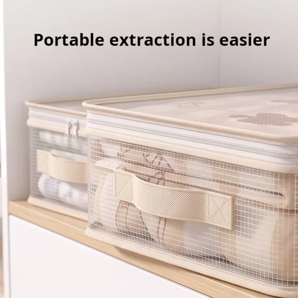 cn-11134207-820l4-mr9oc2czmrk0d3.webp Gauze Storage Bag Seasonal Clothes Clothes Organizer Bag Wardrobe Quilt Anti dust Compartment with Handle Storage Bag