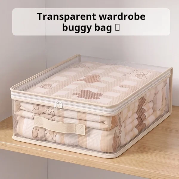 cn-11134207-820l4-mr9oc2enn4zkab.webp Gauze Storage Bag Seasonal Clothes Clothes Organizer Bag Wardrobe Quilt Anti dust Compartment with Handle Storage Bag