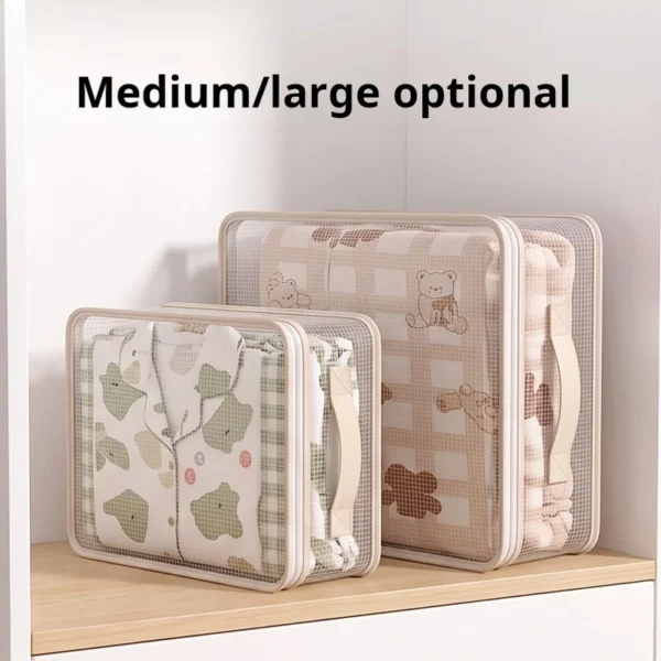 cn-11134207-820l4-mr9oc2ermewxc5.webp Gauze Storage Bag Seasonal Clothes Clothes Organizer Bag Wardrobe Quilt Anti dust Compartment with Handle Storage Bag
