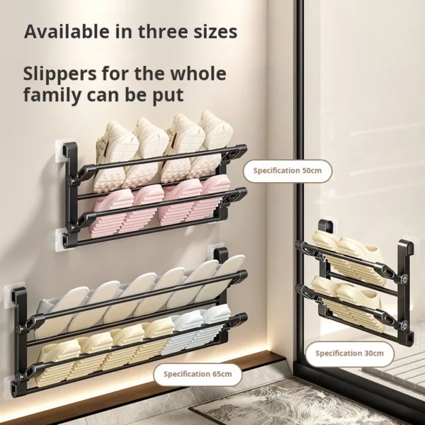 Behind Door Shoe Rack Entrance Door Simple Household Foldable Hanging Storage Rack Bathroom Wall Mounted Door Slipper Rack