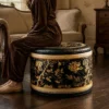 cn-11134207-820l4-mrlbfln833es8f.webp Chinese Style Black Gold Multifunctional Dressing Table Changing Shoes Low Stool Storage Sofa Foot Lazy Stool Children s Fabric Soft Stool Storage Two in One