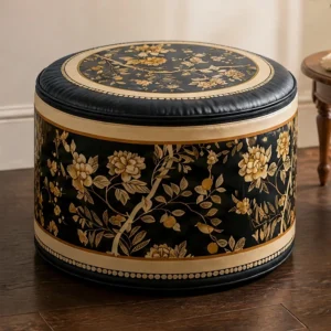 cn-11134207-820l4-mrlbflnhx2iubb.webp Chinese Style Black Gold Multifunctional Dressing Table Changing Shoes Low Stool Storage Sofa Foot Lazy Stool Children s Fabric Soft Stool Storage Two in One