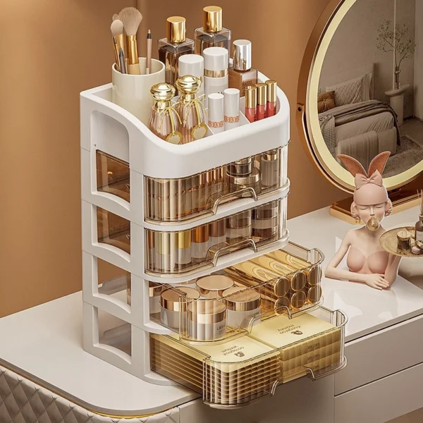 Home Cosmetics Storage Box Desktop Dresser Skin Care Products Lipstick Organizer Box Desktop Drawer Shelf