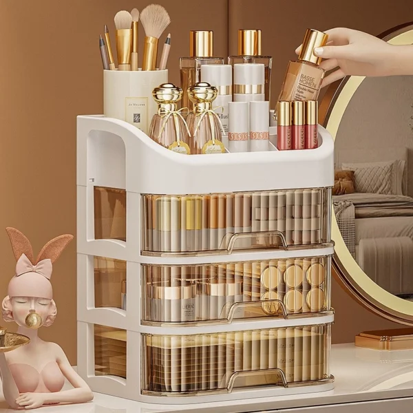 Home Cosmetics Storage Box Desktop Dresser Skin Care Products Lipstick Organizer Box Desktop Drawer Shelf