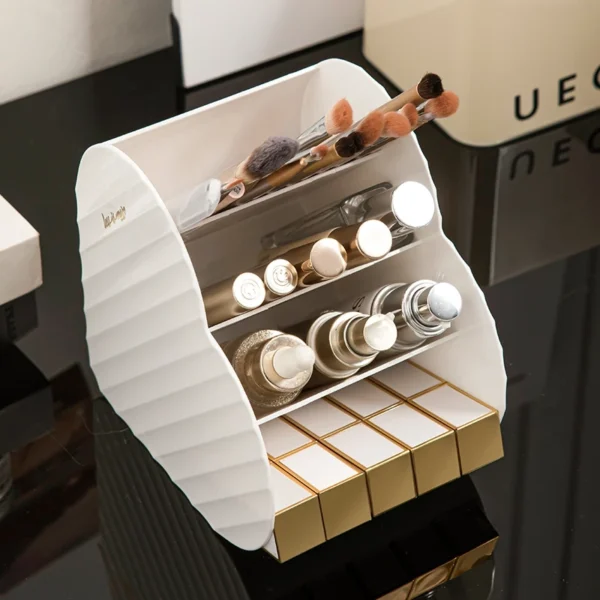 cn-11134207-820l4-ms9hgvi4pclh91.webp Makeup Brush Storage Tube Heart Shape Dressing Table Transparent Compartment Storage Box Diagonal ert Eyebrow Pencil Lipstick Organizer Box Desktop Pen Holder