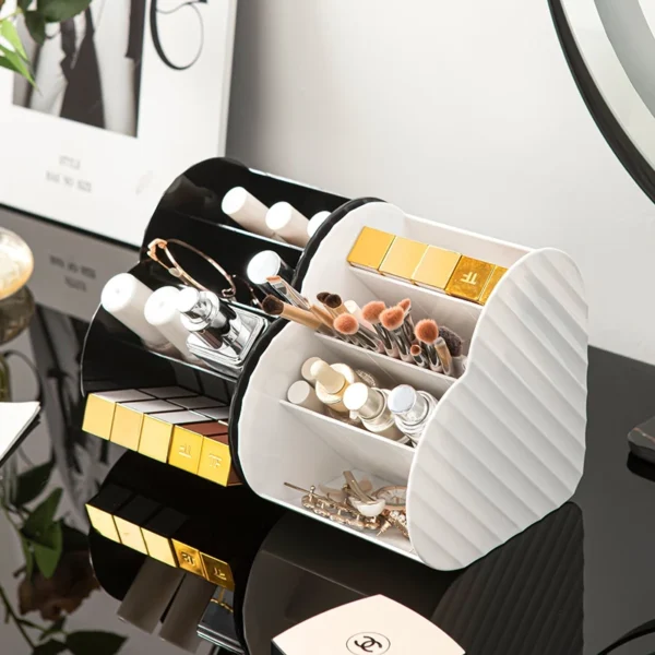 cn-11134207-820l4-ms9hgvi9tczm8b.webp Makeup Brush Storage Tube Heart Shape Dressing Table Transparent Compartment Storage Box Diagonal ert Eyebrow Pencil Lipstick Organizer Box Desktop Pen Holder