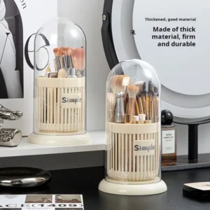 cn-11134207-820l4-ms9mzoxenncza3.webp Rotating Makeup Brush Storage Tube Dressing Table Wall Mounted Cosmetic Storage Box Lipstick Eyebrow Pencil Anti dust Compartment