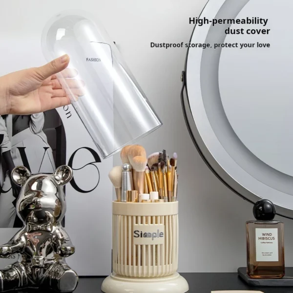 cn-11134207-820l4-ms9mzoygnshy39.webp Rotating Makeup Brush Storage Tube Dressing Table Wall Mounted Cosmetic Storage Box Lipstick Eyebrow Pencil Anti dust Compartment