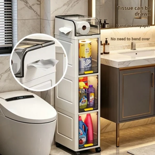cn-11134207-820l4-msfbqj0w5xc0f1.webp Bathroom Gap Cabinet Toilet Shelf Toilet Toilet Toilet Flip Storage Cabinet Toilet Side Cabinet Narrow Cabinet
