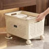 cn-11134207-820l4-msjonu8n3yfd54.webp Large Ventilated Storage Basket Heavy Thick Plastic Rolling Laundry Bin With Wheels Handles for Bathroom Wardrobe Home