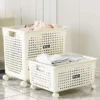 cn-11134207-820l4-msjop89r25mx9f.webp Large Ventilated Storage Basket Heavy Thick Plastic Rolling Laundry Bin With Wheels Handles for Bathroom Wardrobe Home