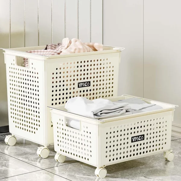 cn-11134207-820l4-msjop89r25mx9f.webp Large Ventilated Storage Basket Heavy Thick Plastic Rolling Laundry Bin With Wheels Handles for Bathroom Wardrobe Home