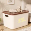 cn-11134207-820l4-msl3c53kiiv9ae.webp 35L Plastic Storage Box Multi Pack Set Wide Narrow 2 Styles Large Capacity Thickened Storage Bin With Lid Side Handles Stackable Organizer for Clothes Toys Home Bedroom Cabinet