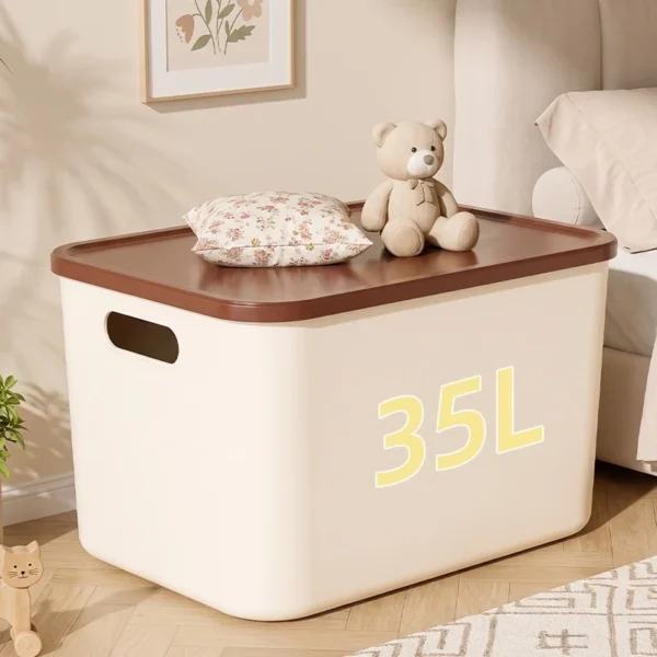 cn-11134207-820l4-msl3c53kiiv9ae.webp 35L Plastic Storage Box Multi Pack Set Wide Narrow 2 Styles Large Capacity Thickened Storage Bin With Lid Side Handles Stackable Organizer for Clothes Toys Home Bedroom Cabinet