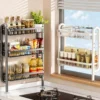 Stainless Steel Spice Rack Rak Rempah Dapur Kitchen Condiment Seasoning Storage Organizer Knife Holder Serbaguna