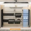 Expandable Stainless Steel Under Sink Organizer Rak Serbaguna Dapur Sinki Kitchen Bathroom Storage Shelf Easy to Clean