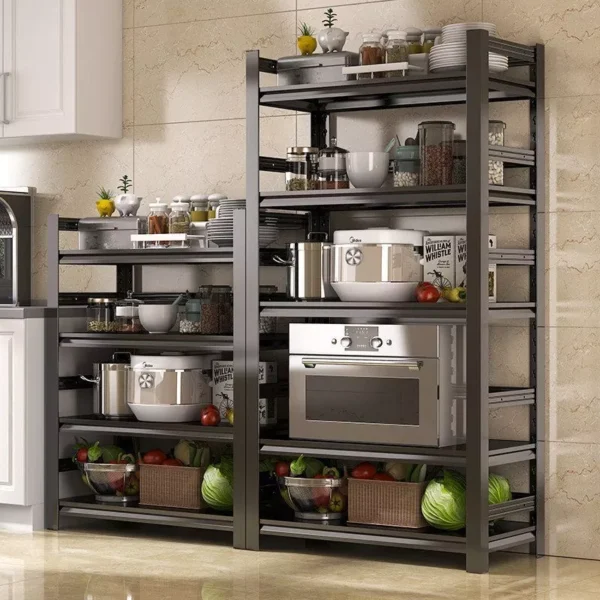 my-11134207-820l7-ms2izvch45xka8.webp Kitchen Storage Rack Rak Dapur Microwave Organizer Adjustable Freestanding Steel Shelf