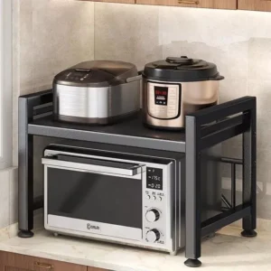 Multifunctional Microwave Oven Rack  Adjustable Iron Kitchen Storage Shelf Stand for Rice Cooker   Oven