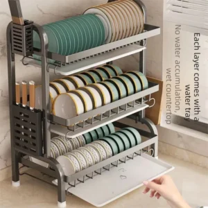 my-11134207-820l9-mqrhp4dai51r5b.webp Stainless Steel Dish Drainer Rack Rak Pinggan Mangkuk Dapur Kitchen Sink Storage Organizer Rustproof 2 3 Tier
