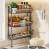 Stainless Steel Spice Rack Rak Rempah Dapur Kitchen Condiment Seasoning Storage Organizer Knife Holder Serbaguna