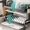Stainless Steel Dish Drainer Rack Rak Pinggan Mangkuk Dapur Kitchen Sink Storage Organizer Rustproof 2 3 Tier