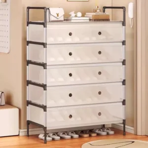 Dustproof Shoe Rack Multi Layer Plastic Shoe Cabinet Stackable Space Saving Organizer  3 4 5 6 7 Layers