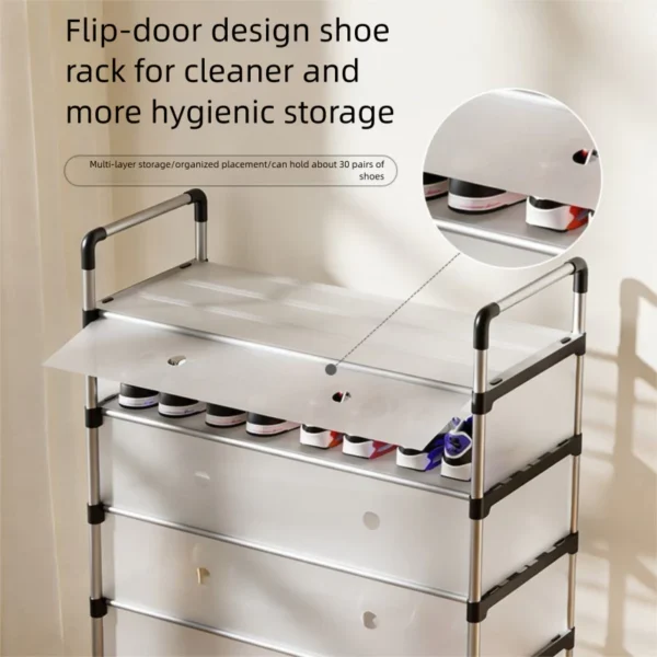 my-11134207-820li-mqrghrctwjkb3f.webp Dustproof Shoe Rack Multi Layer Plastic Shoe Cabinet Stackable Space Saving Organizer 3 4 5 6 7 Layers