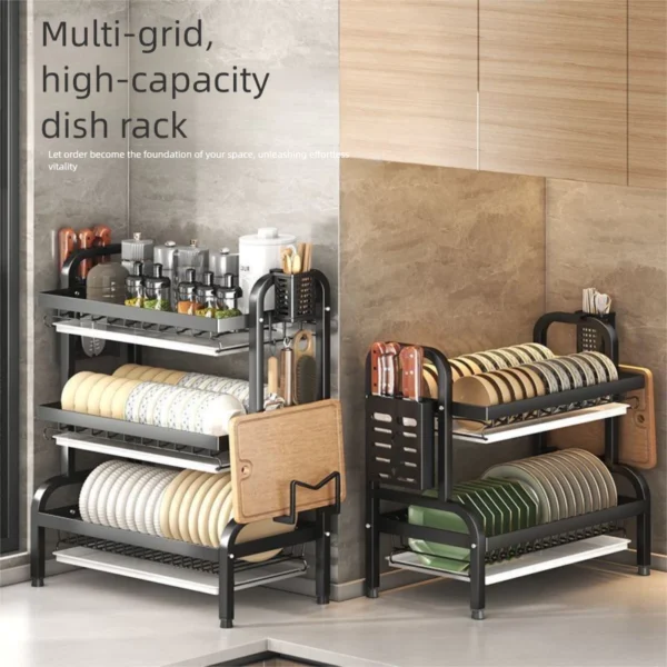 my-11134207-820li-mrppxgnyx8nc4e.webp Rak Pinggan Mangkuk Dish Drainer Rack with Utensil Holder Stainless Steel Kitchen Sink Storage Organizer