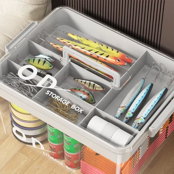 sg-11134201-7rff8-m3yboc8v55pj8d.webp Thickened PET Storage Box With Removable Divider Tray Double Layer Tool Organizer Box With Compartments Transparent Hardware Parts Container With Lock Lid For Household Hardware Sundries