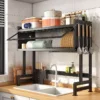 sg-11134201-8258f-mrh80kmx2ps682.webp 65 125cm Over Sink Dish Drainer Rack Kitchen Organizer Plate Storage Shelf Adjustable Drying Rak Pinggan Sinki