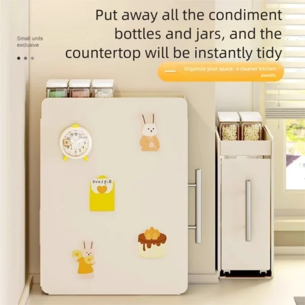 Kitchen Spice Rack Pull Out Seasoning Organizer Dustproof Narrow Storage Rak Rempah Ratus Dapur Rak Barang Dapur