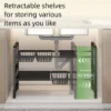 Expandable Under Sink Organizer Rack Kitchen Cabinet Shelf Bathroom Storage Rak Bawah Sinki Dapur Bilik Air Boleh Laras