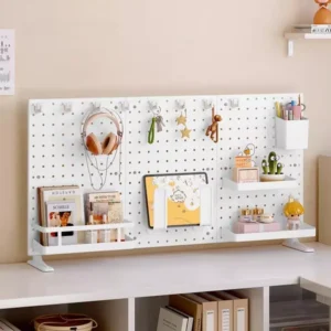 sg-11134201-8262b-mkj7djxbdclf81.webp Pegboard Wall Organizer DIY Storage System Home Office Desktop Plastic