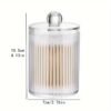 Transparent Cotton Swab & Dental Floss Storage Organizer with Lid