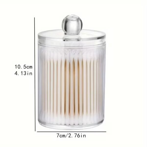 Transparent Cotton Swab & Dental Floss Storage Organizer with Lid
