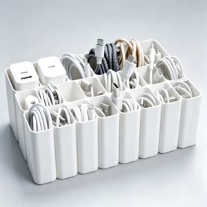 Multi-Compartment Cable & Charger Storage Organizer